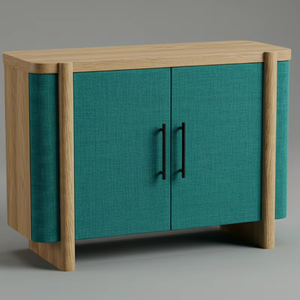 Aparador Moderno de 2 Puertas de Roble Macizo para Sala de Estar - Almacenamiento Resistente al Agua con Diseño Minimalista - Product Image 1