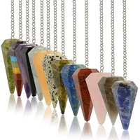 Pendentif classique en unakite naturelle polie, forme pointue, cristal de fée, amour, Feng Shui, équilibrage des chakras, facetté, argenté