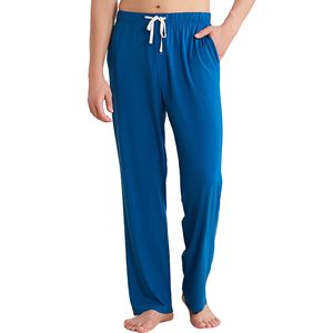 Cotton Jersey <b>Trousers</b> For Men Straight Mid Solid Joggers Pants Soft Yoga Lightweight Athletic Running Lounge Casual Pockets - Product Image 1