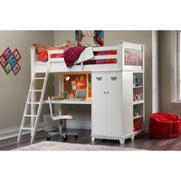 Lit de dortoir étudiant avec bureau et chaise inclus, finition stratifiée en contreplaqué calibré MR, 1800x900x1500, sans matelas, standard
