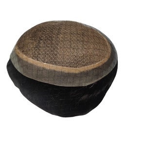 Miraje 100% Ấn Độ Remy tóc con người Nam ren phía trước tóc giả lụa cơ sở mật độ cao HD Trong Suốt Ren đôi rút ra <span class=keywords><strong>bangs</strong></span> Bangladesh - Product Image 1