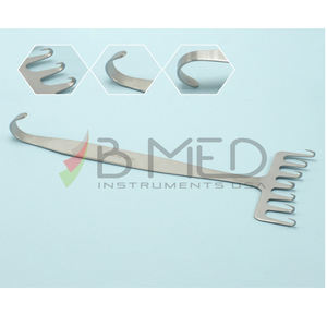 Retractor de Levantamiento de Cejas Coronal OR Grade, 7 Puntas Afiladas, Freeman Face Lift, 70mm de Ancho, Instrumento Ortopédico, Instrumentos Dentales - Product Image 6