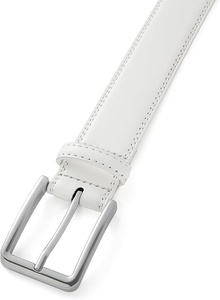 Cinturón Formal de Cuero Genuino, Color Gris Sólido, Hebilla Rectangular Plateada, Accesorio Duradero para Oficina y Trabajo - Product Image 5