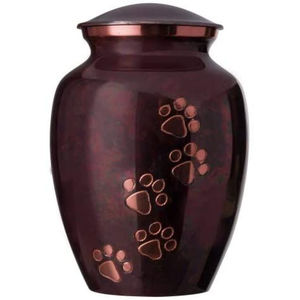 Urna Funeraria de Latón Tallada a Mano para Cenizas de Perros y Gatos, Acabado Blanco Nube con Tapa Roscada, Recuerdo Conmemorativo Patas del Legado - Product Image 5