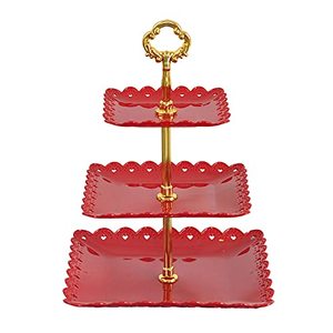 Support rotatif à gâteaux en aluminium moderne à 3 niveaux, plateau à cupcakes, desserts et fruits détachable pour mariage - Product Image 1