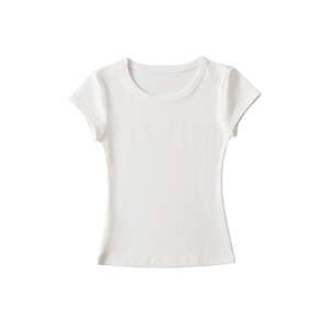 Camiseta Deportiva de Verano para Mujer, Cuello Redondo, Compresión, Yoga, Top Corto, Sin Costuras, Spandex, Algodón Suave, Tallas Grandes, Estampado - Product Image 6