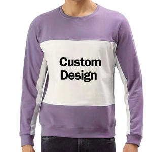 เสื้อฮู้ดผู้ชายแบบไม่มีฮู้ด คอวี แขนยาว ผ้าฝ้ายฟลีซ สีตัดต่อ สำหรับผู้ชาย - Product Image 2