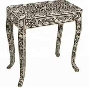 Aparador de Alta Calidad con Incrustaciones de Hueso Negro, 2 Puertas y Estantes Grandes, Buffet con Incrustaciones de Hueso, Mueble con Incrustaciones de Hueso, Mesa Consola - Product Image 1