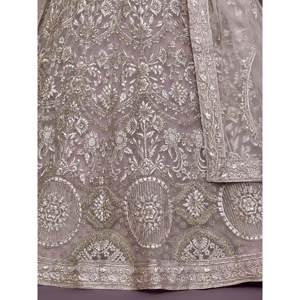 Plus Size Lavender Embroidered <b>Net</b> Lehenga Choli for Women - Product Image 2