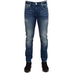 Jeans en denim décontractés, haute couture vintage, respirants, avec logo personnalisé, streetwear, coupe droite, taille mi-haute pour hommes - Product Image 1