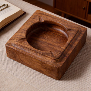 Cendrier de luxe en bois massif sans fumée, fait main, carré, classique, pour la maison et les restaurants, élégant support à cigarettes pour bureau/table basse - Product Image 6