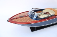 Modelo de Barco de Madera Riva Aquariva, Tallado a Mano, Moderno, Náutico, Ecológico, con Patrón Geométrico, Decoración para el Hogar, Diseño Italiano
