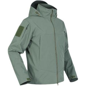 Veste Softshell Homme Marron avec Capuche Broderie Camouflage Noir Polaire Légère Chaude pour Cyclisme – Veste Polaire Chaude Tendance - Product Image 2