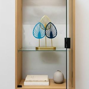 Decoración moderna de hojas metálicas en azul, dorado y azul marino para exhibir sobre la mesa - Product Image 2