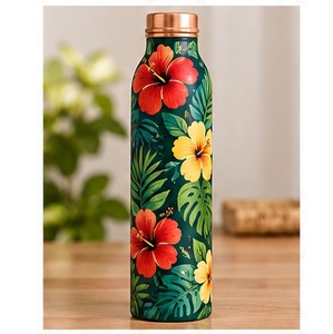 Colorful <b>Bird</b> Design Copper <b>Water</b> Bottle Portable Travel Drinkware - Product Image 3