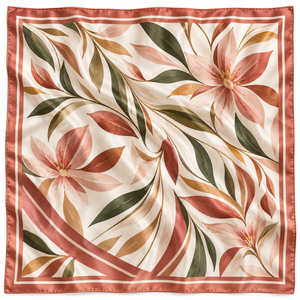 Elegant Floral Printed Polyester <b>Square</b> <b>Scarf</b> Women Fashion Accessory Multi-Functional Promotion Outdoor All Seasons - Product Image 1