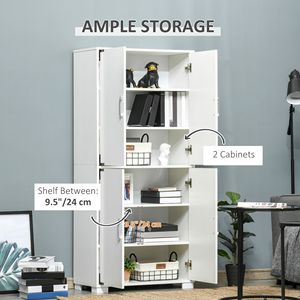 Armadio Industriale Bianco a 4 Ante con Ripiani per Dispensa e Soggiorno - Product Image 4