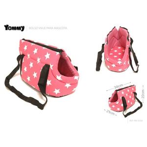 Sac de voyage pour animaux de compagnie Yommy Oxford avec fermeture éclair imprimée, motif étoiles noires et blanches, 24x34x22cm, pour chiens et chats - Product Image 4