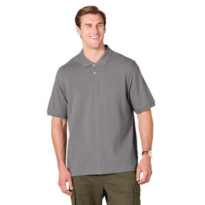 Polo pour homme de couleur unie, col côtelé, coutures durables, respirant, coupe confortable, idéal pour le bureau ou les occasions décontractées, exportation directe usine - Product Image 4