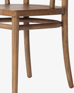 Silla de Comedor Contemporánea Penelope con Estructura de Madera de Teca Sólida y Respaldo de Cuero PU para Apartamento y Uso en Exteriores - Product Image 6