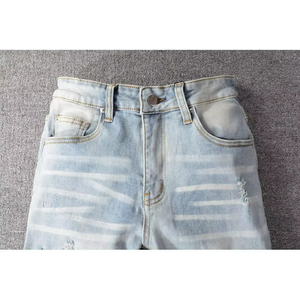 Nouveau Jean en Denim Délavé et Respirant pour Homme, Tricoté Uni, Style Décontracté, Service OEM - Vente Flash - Product Image 3