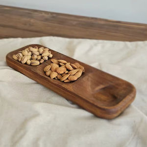 Plateau de service en bois incrusté, très demandé, pour hôtel, forme irrégulière, pour salade, décoration de table - Product Image 1