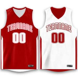 Vente en gros Design personnalisé Maillot sans manches de basket réversible sublimé Vêtements de sport à motif unique - Product Image 5