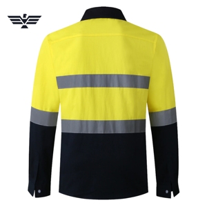 Camiseta Polo de Trabajo de Seguridad Reflectante de Poliéster de Manga Larga para Hombre, Talla Grande, Uniforme Industrial de Alta Visibilidad - Product Image 6