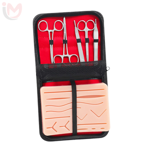 Kit de formation en suture médicale avec coussin d'entraînement et instruments en acier inoxydable pour étudiants, ensemble manuel de classe I - Product Image 1
