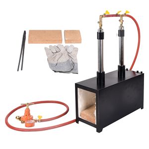 Four industriel au propane pour forge à couteaux, double brûleur, grande capacité, modèle D0100H7IX48, brûleur carré - Product Image 1