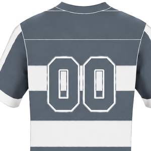 Camiseta de Rugby de Manga Corta Gris Carbón y Blanca con Cuello Redondo y Rayas, Ropa Deportiva para Entrenamiento, Partido y Equipo - Product Image 4