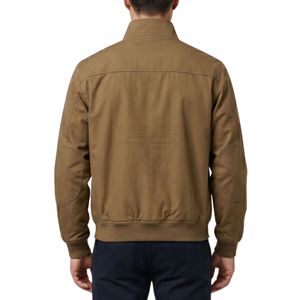 Chaqueta bomber informal color caqui con cremallera y bolsillo en el pecho para hombre, con cuello alto y cremallera completa, estilo utilitario. - Product Image 2
