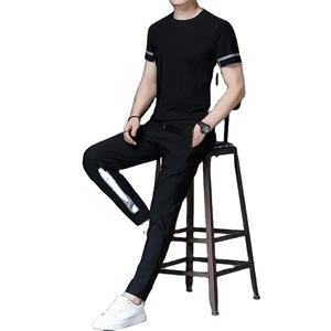 Chándal Ropa deportiva Pantalones Conjuntos Gris Ropa de hombre Jogging Camiseta Hombre Sin logotipo Trajes deportivos Moda Top Verano Regular Fit Slim - Product Image 6