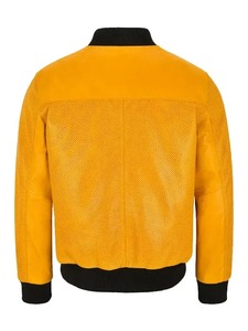 เสื้อแจ็คเก็ตบอมเบอร์สีเหลืองแบบมีรูระบายอากาศสำหรับผู้ชาย - Product Image 2