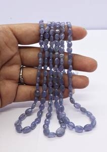 Perles ovales lisses en tanzanite naturelle AAA 5x7-7x10 MM, perles ovales en pierre précieuse tanzanite, 16 pouces, perles en tanzanite bleu violet naturel - Product Image 6