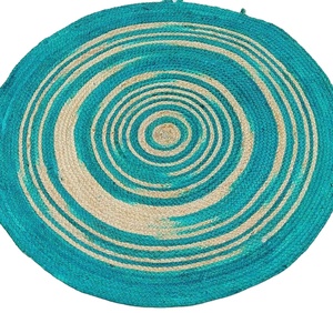 Cheap Rate Handmade Jute Area <b>Rug</b> Modern Style Flat Pile Geometric Pattern Round Brown Beige Border Living Room Decor Spot Clean - Product Image 4