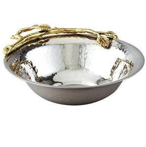 Cuenco decorativo de acero inoxidable con diseño martillado para mesa de comedor, frutero decorativo de metal para uso en el hogar, hoteles y restaurantes. - Product Image 3