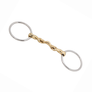 Bridon en acier inoxydable de qualité supérieure pour équipement équestre, avec anneau lâche et mors en cuivre en forme de quart de lune, taille et logo personnalisables, produit d'équitation - Product Image 1