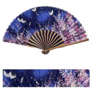 Handmade Natural Wooden Handicraft Folding <b>Fan</b> with Modern <b>Pink</b> Floral and Butterfly Design Art Collectible Decorative Item - Product Image 3
