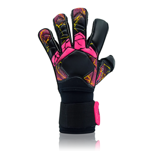 Professional Football Goalkeeper Gloves With Pink And Black Design Full Finger Protection Hook And Loop Closure for Child - Product Image 6