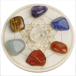 Ensemble de 7 chakras naturels avec sac pour la guérison et la méditation, prix d'usine - Product Image 1