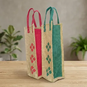 Most Demanded Natural Jute <b>Bottle</b> <b>Bag</b> Stylish Eco Friendly Reusable <b>Bottle</b> Holder Carry <b>Bag</b> for Wine Beverage Gift Packaging - Product Image 2