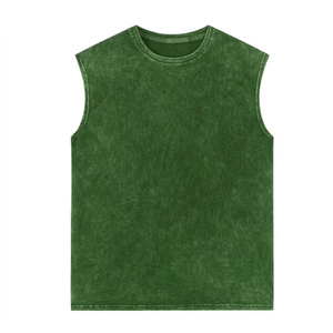 Camiseta sin mangas vintage con logo personalizado y efecto acid wash |   Proveedor y Fabricante de Ropa Deportiva Vintage Personalizada - Product Image 6