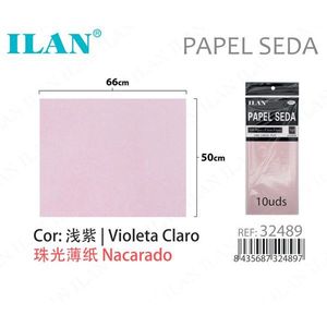 Ilan Carta Velina 50x66 Cm Viola Chiaro Perlato 10 Pezzi - Product Image 3