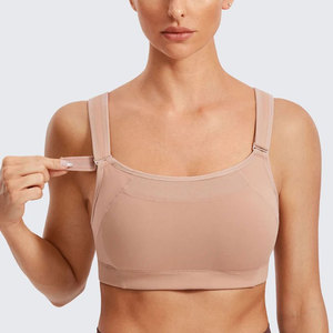Custom Style Plus Size High Support Seamless Four-Way <b>Stretch</b> Spandex/Nylon Cross Back Bow Women's Sport <b>Bras</b> for Gym Fitness - Product Image 1