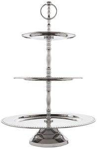 Handmade Decorative Wedding <b>Cake</b> Display <b>Stand</b> ManufacturerThree Tier Stainless Steel <b>Cake</b> <b>Stand</b> with Beaded Edge Eco-Friendly - Product Image 3