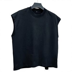 Hot Selling Men's Sleeveless <b>Shirts</b> Cotton Oversized Muscle Tee Gym Workout Streetwear Blank Casual Summer <b>Shirt</b> Collarless OEM - Product Image 3