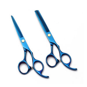 Ciseaux professionnels bleus pour la coupe de cheveux, ciseaux à effiler, outils de salon de coiffure - Product Image 4