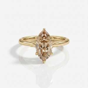 Rose Gold Plated 925 <b>Silver</b> 2 CT Marquise Cut Solitaire Diamond Engagement <b>Ring</b> Men's Women's Prong Setting Wedding <b>Ring</b> - Product Image 5