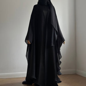 Ensemble Abaya en Satin 2 Pièces Personnalisé avec Robe Intérieure – Tenue Islamique Modeste de Luxe pour Femmes Musulmanes de Turquie et de Dubaï – Vente en Gros - Product Image 3